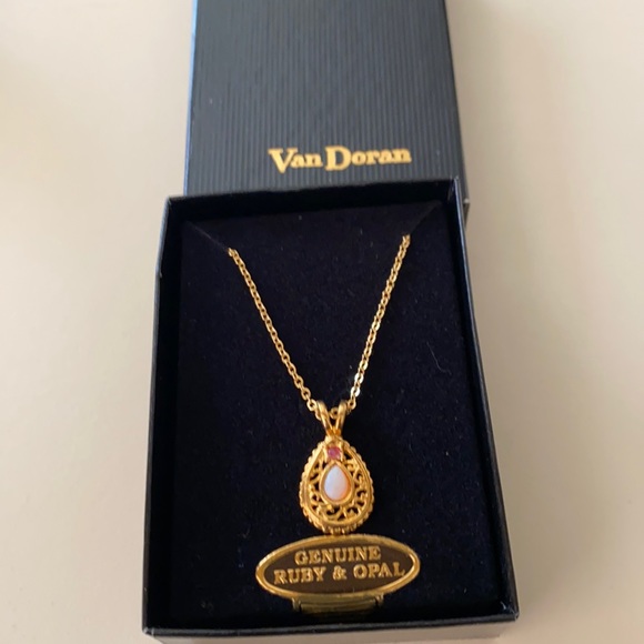 van Doran Jewelry - Van Doran ruby and opal necklace